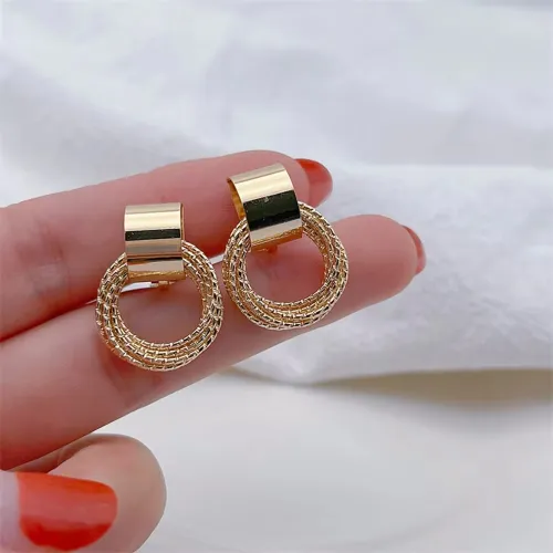 Multilayer Circular Dangle Earrings